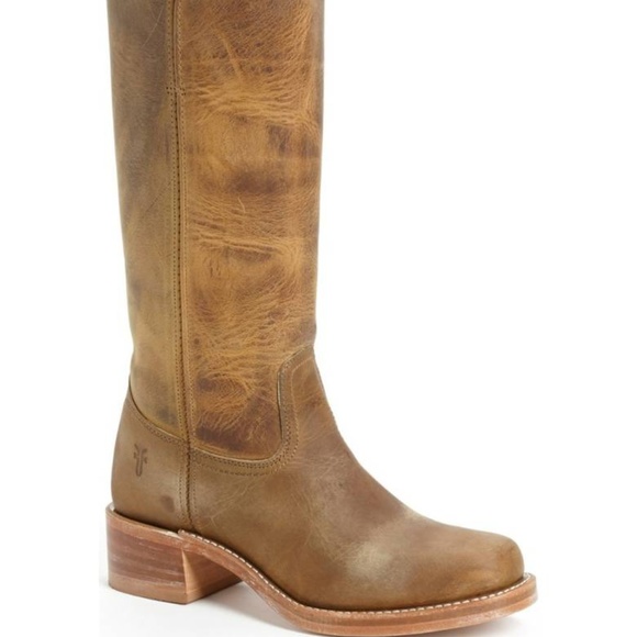 Frye Shoes - FRYE • pull on campus saddle brown leather boots